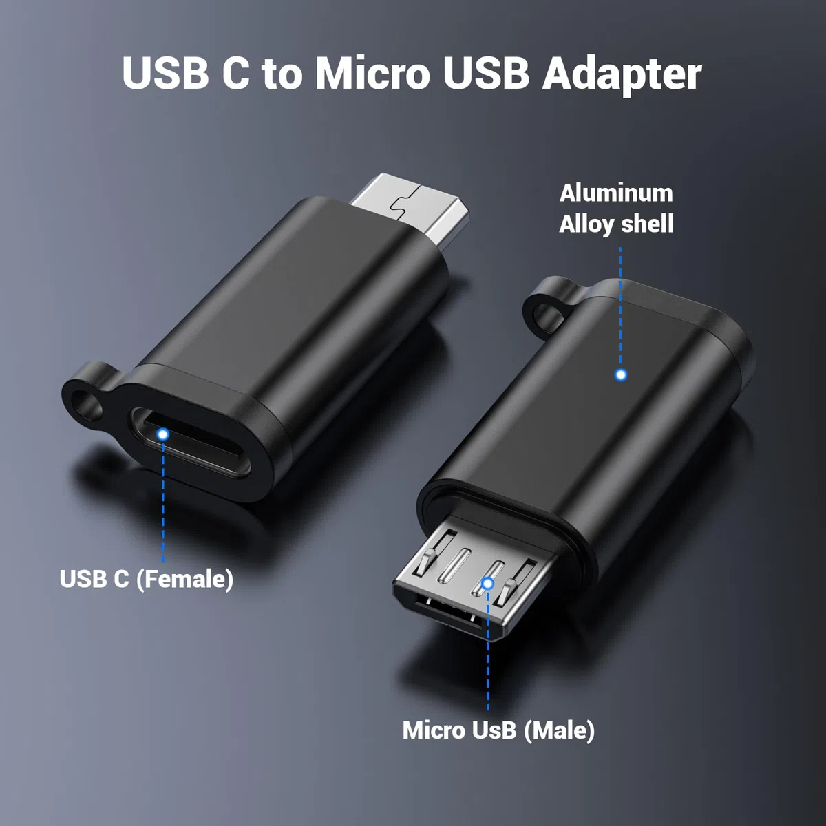 Fidioto Lot de 5 adaptateurs USB C vers micro USB, type C femelle vers micro USB mâle, compatible avec Samsung Galaxy S6, S7, S7 Edge, Kindle PS4 et appareils micro USB