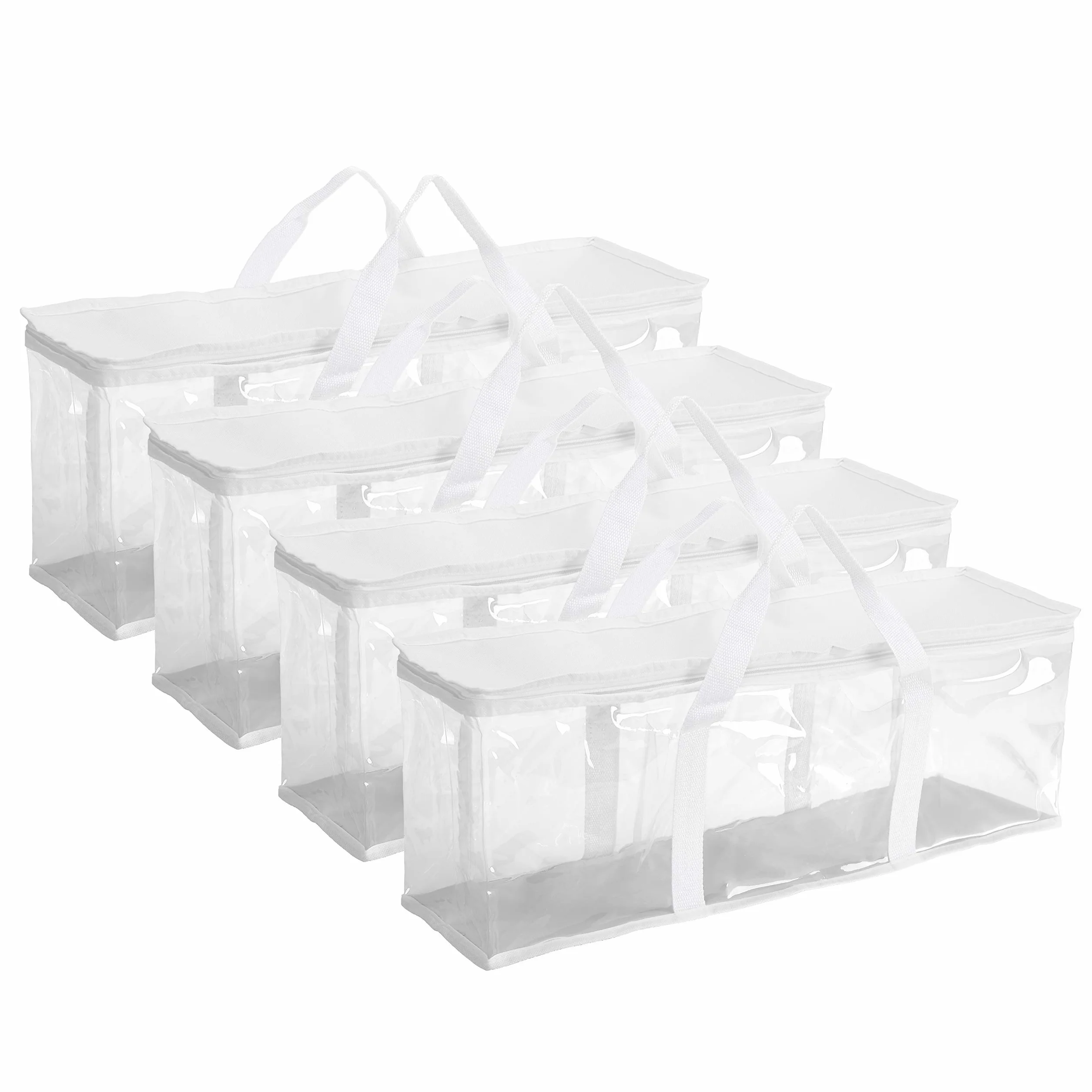 Fasmov Lot de 4 sacs de rangement DVD blancs 160 DVD