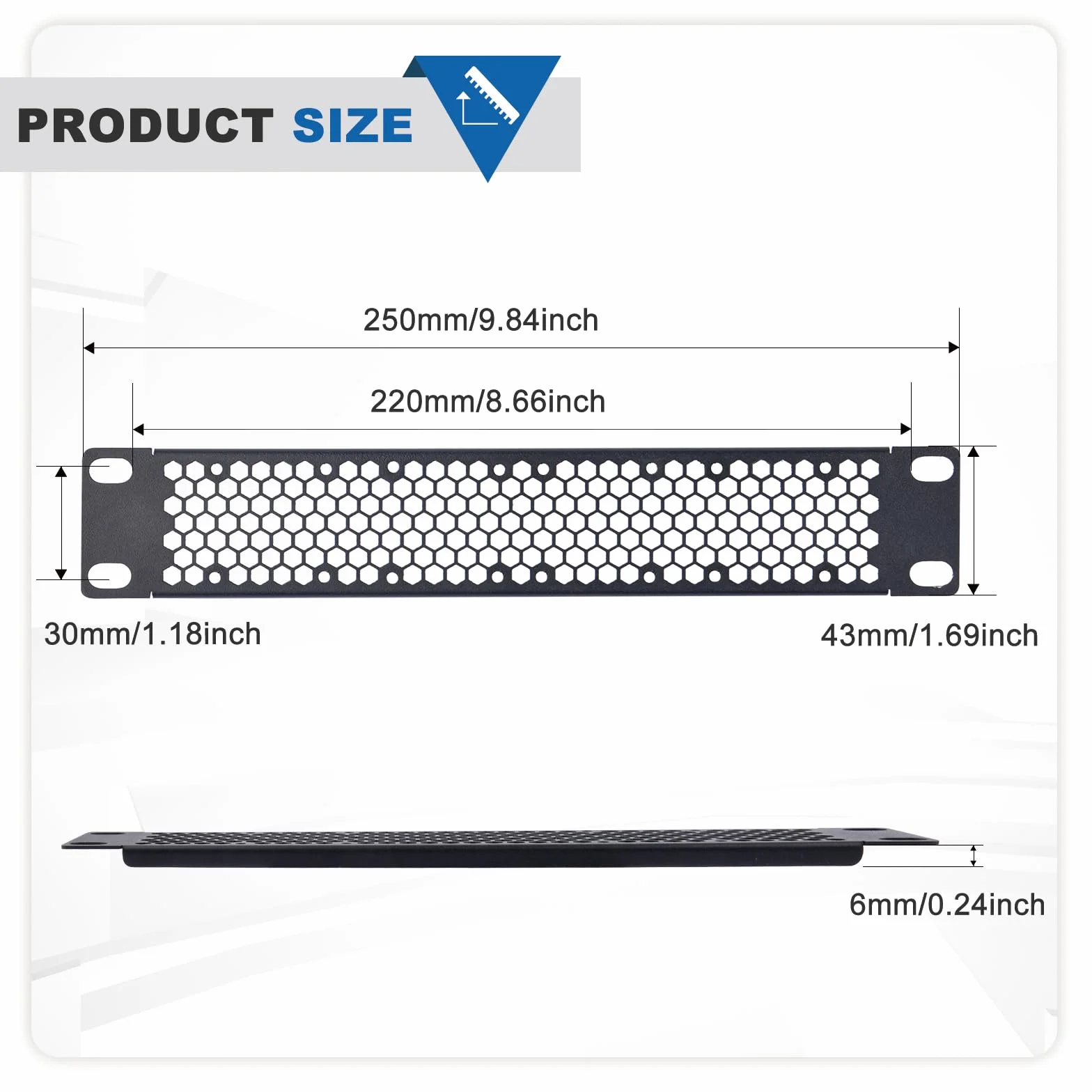 GeeekPi 10 inch 1U Blank Panel Metal Rack Mount for DeskPi RackMate T1 T0 T2 Server Rack Network Cabinet 2PCS
