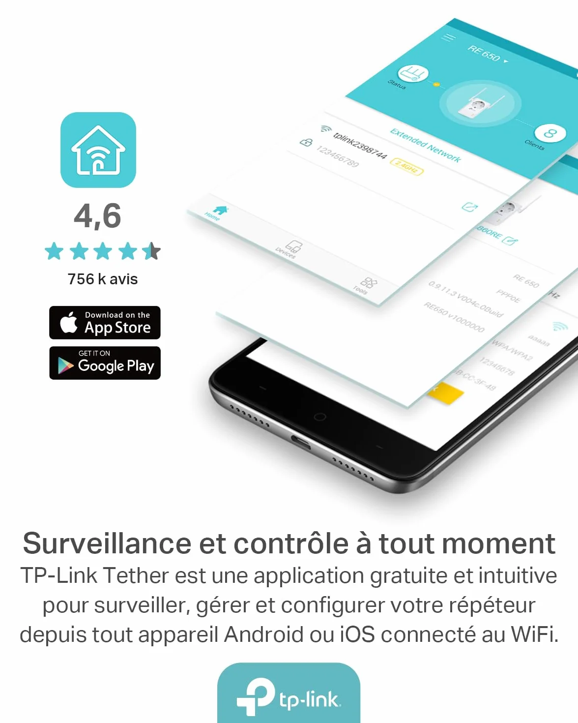 TP-Link Répéteur Wi-Fi N 300 Mbps TL-WA860RE 1 Port Ethernet Prise Intégrée