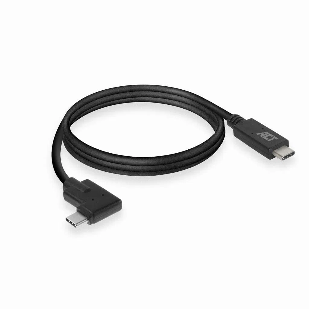 ACT Câble USB C à angle droit 1m, câble à 90 degrés USB 3.0, câble USB C PD 60W charge rapide, vitesse de données 5 Gbps - AC7406