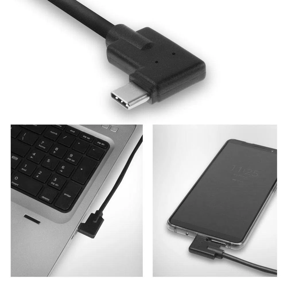 ACT Câble USB C à angle droit 1m, câble à 90 degrés USB 3.0, câble USB C PD 60W charge rapide, vitesse de données 5 Gbps - AC7406