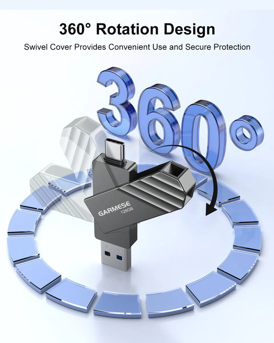 Clé USB C 128 Go, vitesse de lecture jusqu'à 150 Mo/s, USB 3.2 Gen 0 haute vitesse, Plug and Play, double port compatible avec smartphone/PC/ordinateur portable/tablette