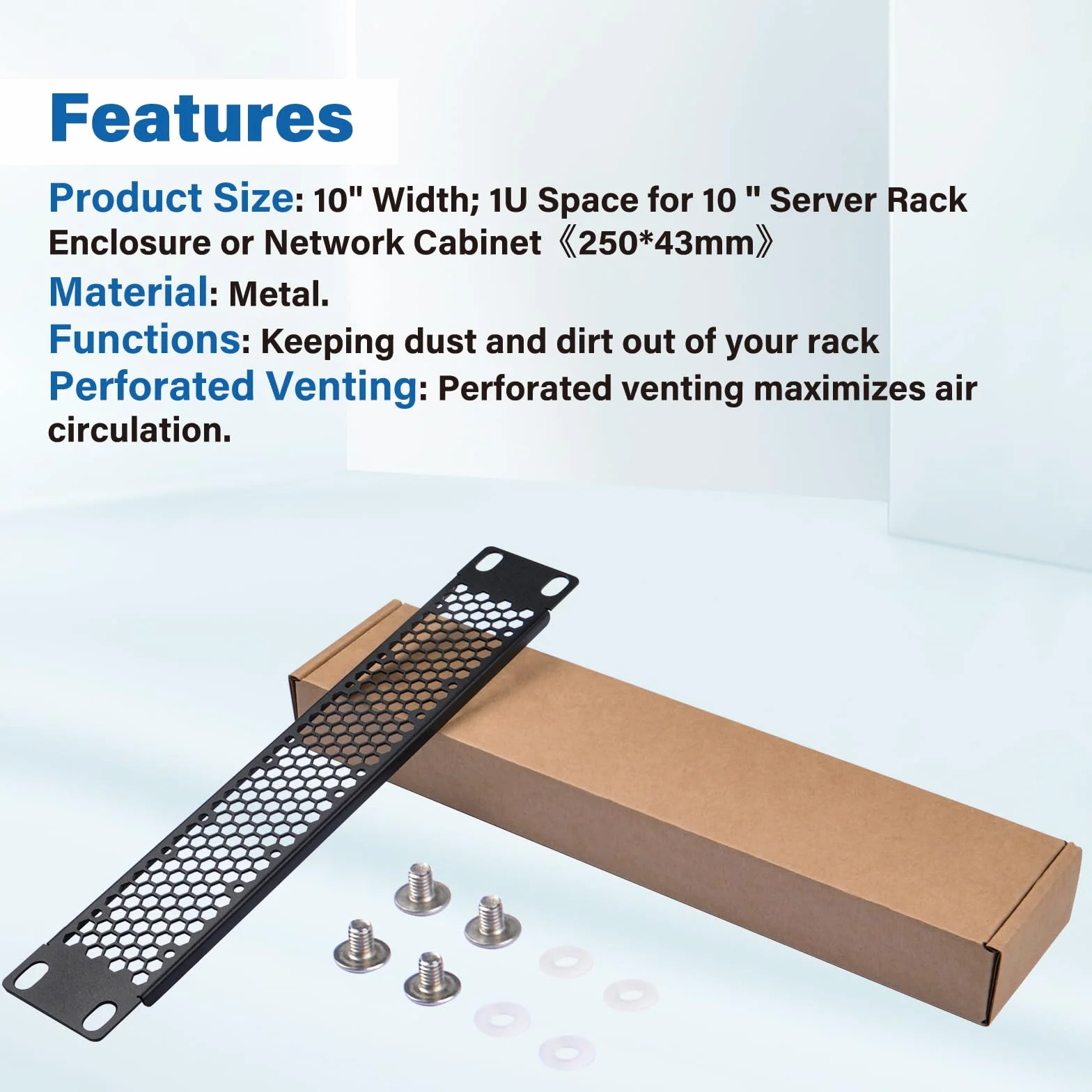 GeeekPi 10 inch 1U Blank Panel Metal Rack Mount for DeskPi RackMate T1 T0 T2 Server Rack Network Cabinet 2PCS