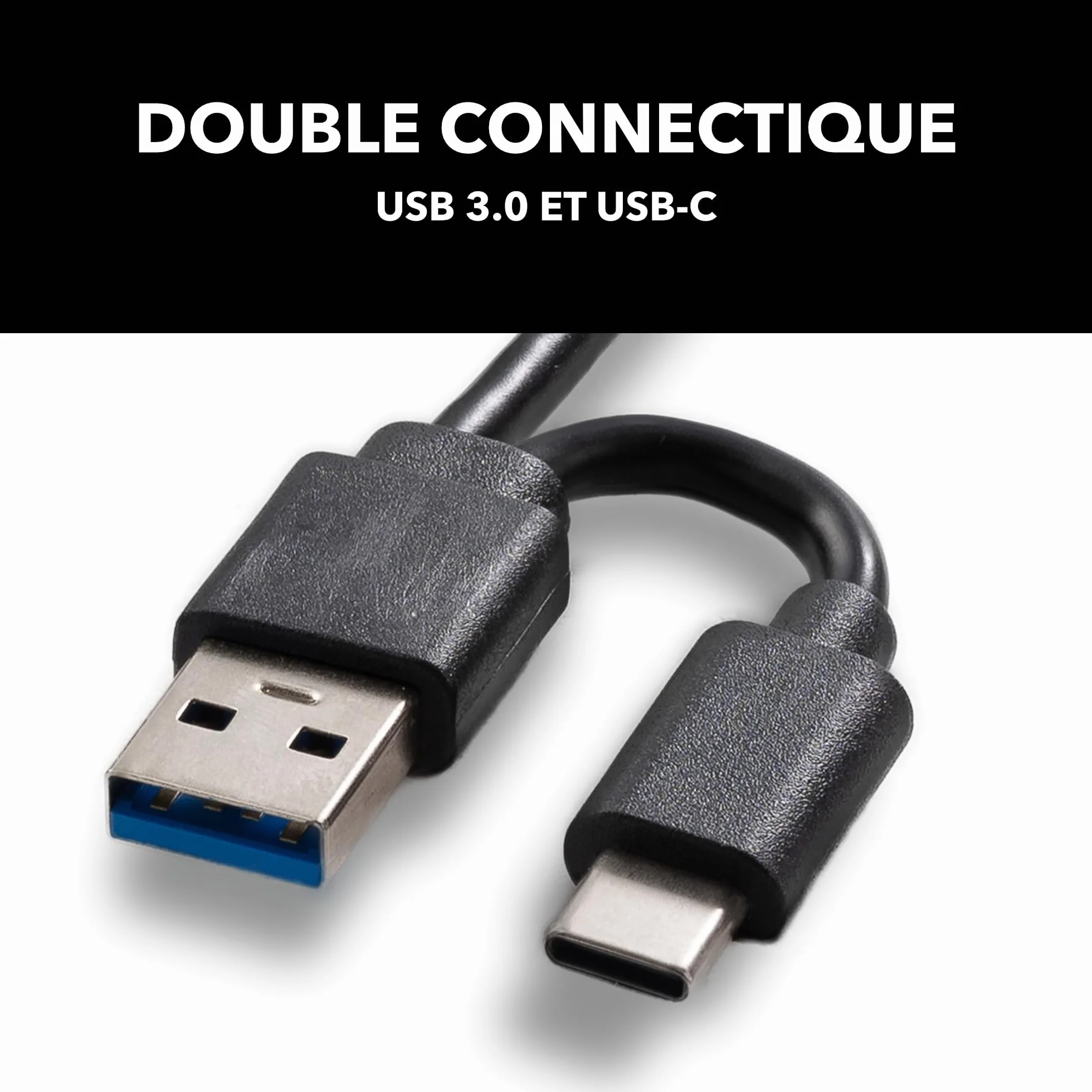 Takit Lecteur CD DVD Externe USB 3.0 & USB-C Graveur DVD Portable +/-RW Câble Intégré Compatible Windows Mac