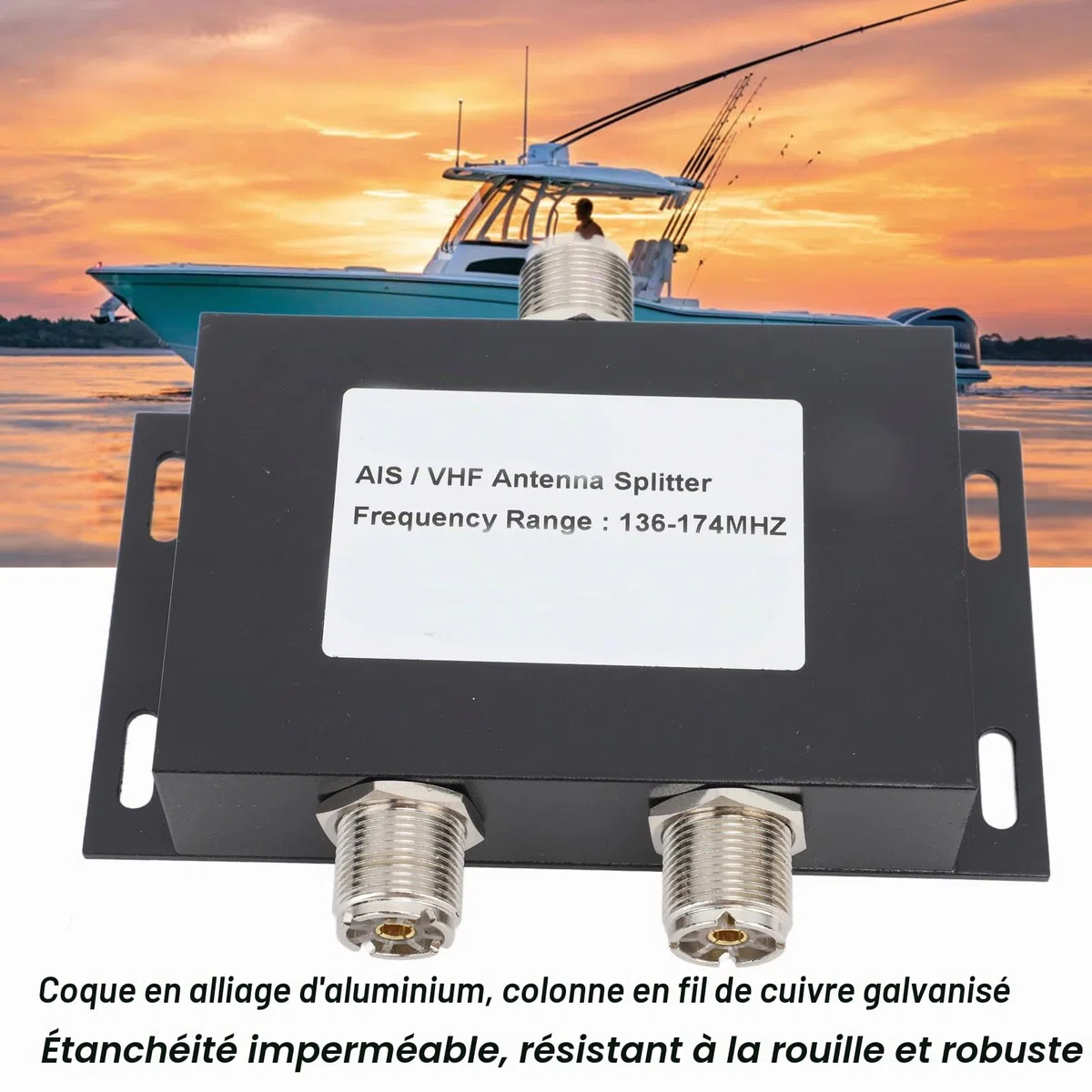 aqxreight Répartiteur de Puissance D'antenne VHF AIS pour la Navigation du Système Marin 136-174 MHz, aqxreight607ca4p8zu