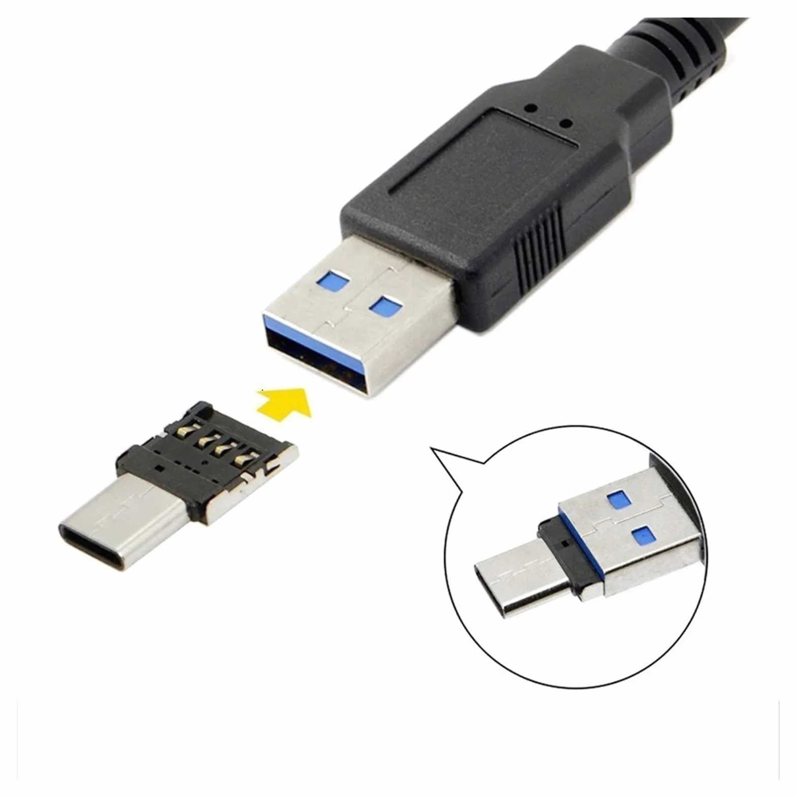 Adaptateur USB C vers USB OTG câble convertisseur de type C pour MacBook Android (10X Micro USB)