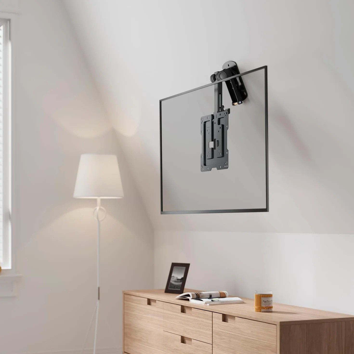 AISENS CT43S-187 Support de Plafond Pivotant Pliable pour Moniteur/Télévision 20 kg 19-43 Noir