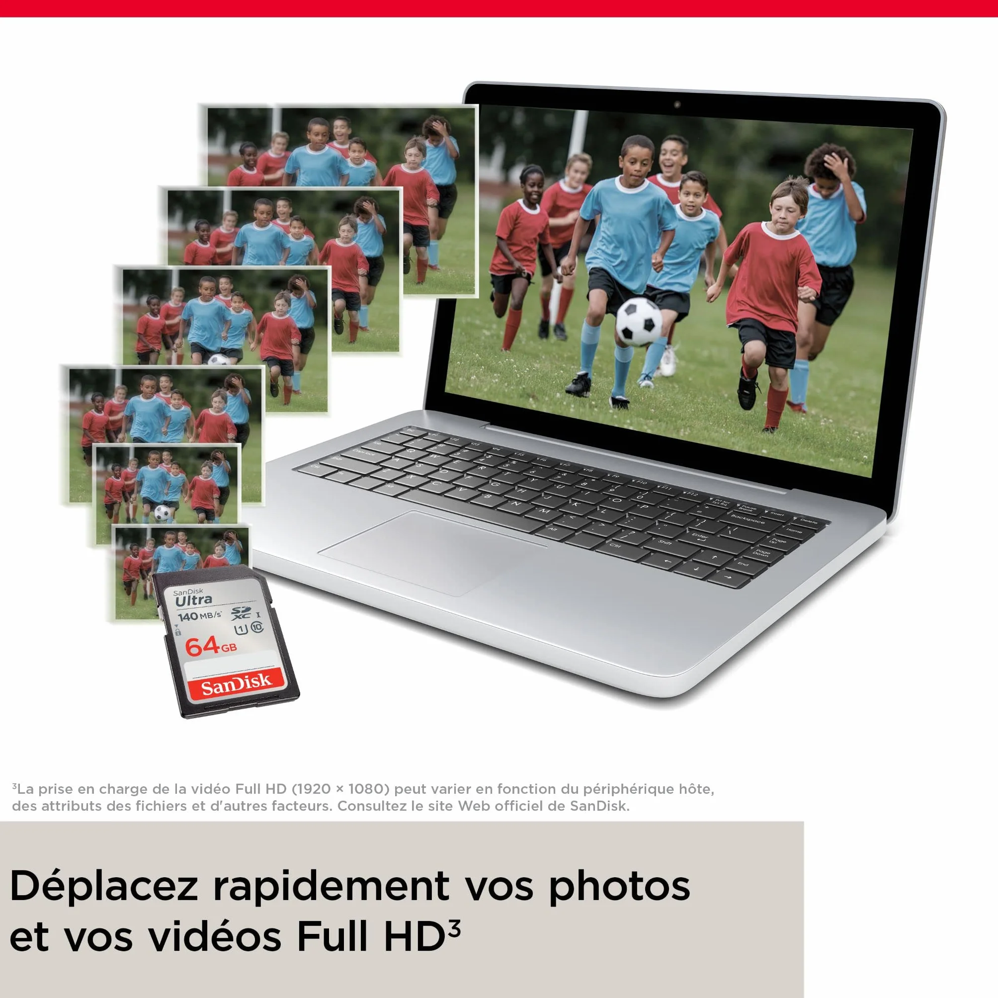 SanDisk 64 Go Ultra SDXC Carte Mémoire A1 UHS-I Classe 10 U1 140 Mo/s