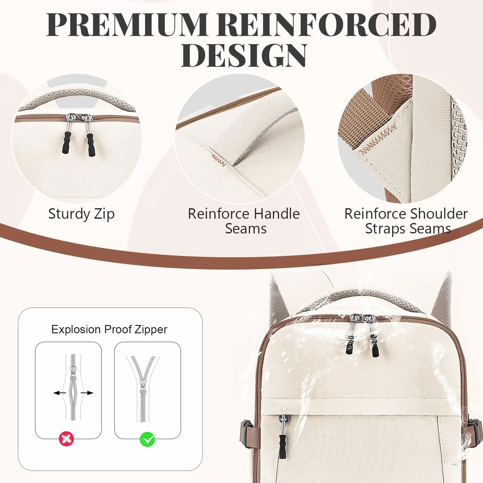 Hayayu Sac à Dos Voyage Cabine Avion 40x30x20 pour Ryanair Femme Homme avec Pochette Antivol Ordinateur Portable 14 Pouces