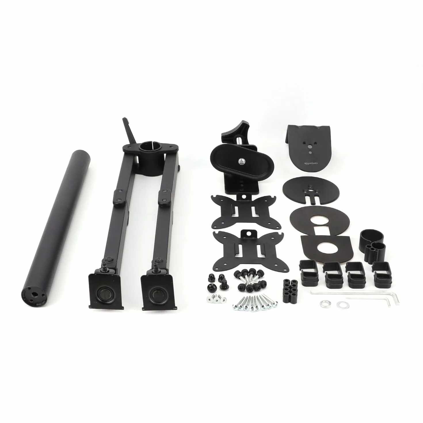 Amazon Basics Support de Bureau Réglable pour Deux Écrans, Compatible VESA 75x75/100x100, Noir