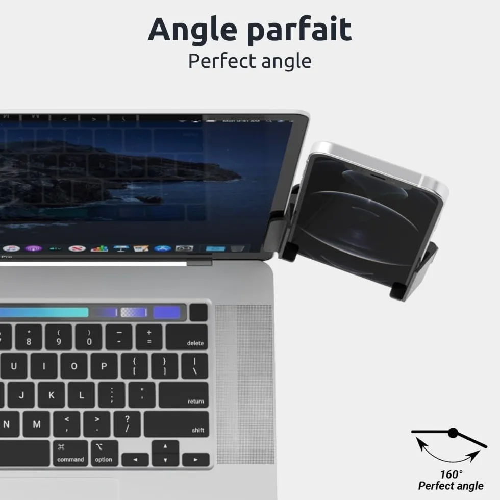 Support Téléphone PC Ajustable Universel pour iPhone Samsung Huawei Google Pixel Noir