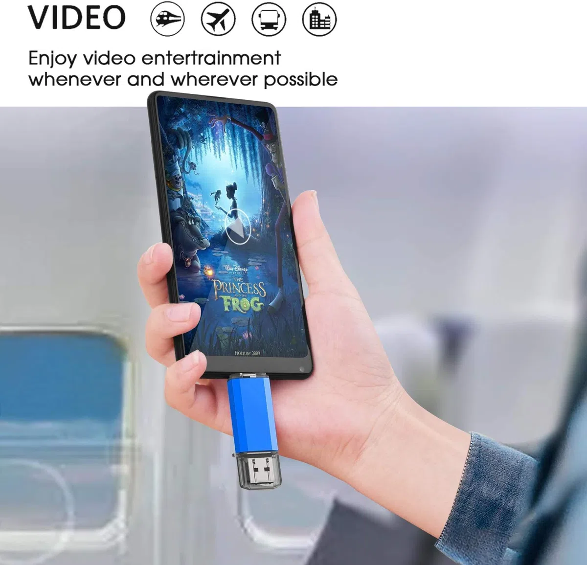 TOPESEL Clé USB C 256 Go OTG Flash Drives Dual Type C USB 3.0 Memory Stick pour Smartphones, Tablettes et MacBook, Bleu