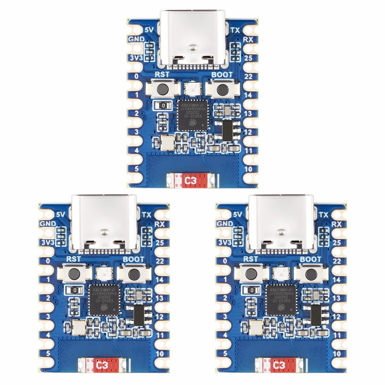 Waveshare ESP32-H2 Mini Development Board 3pcs ESP32-H2FH4S 96MHz 4MB Flash BLE Zigbee Thread