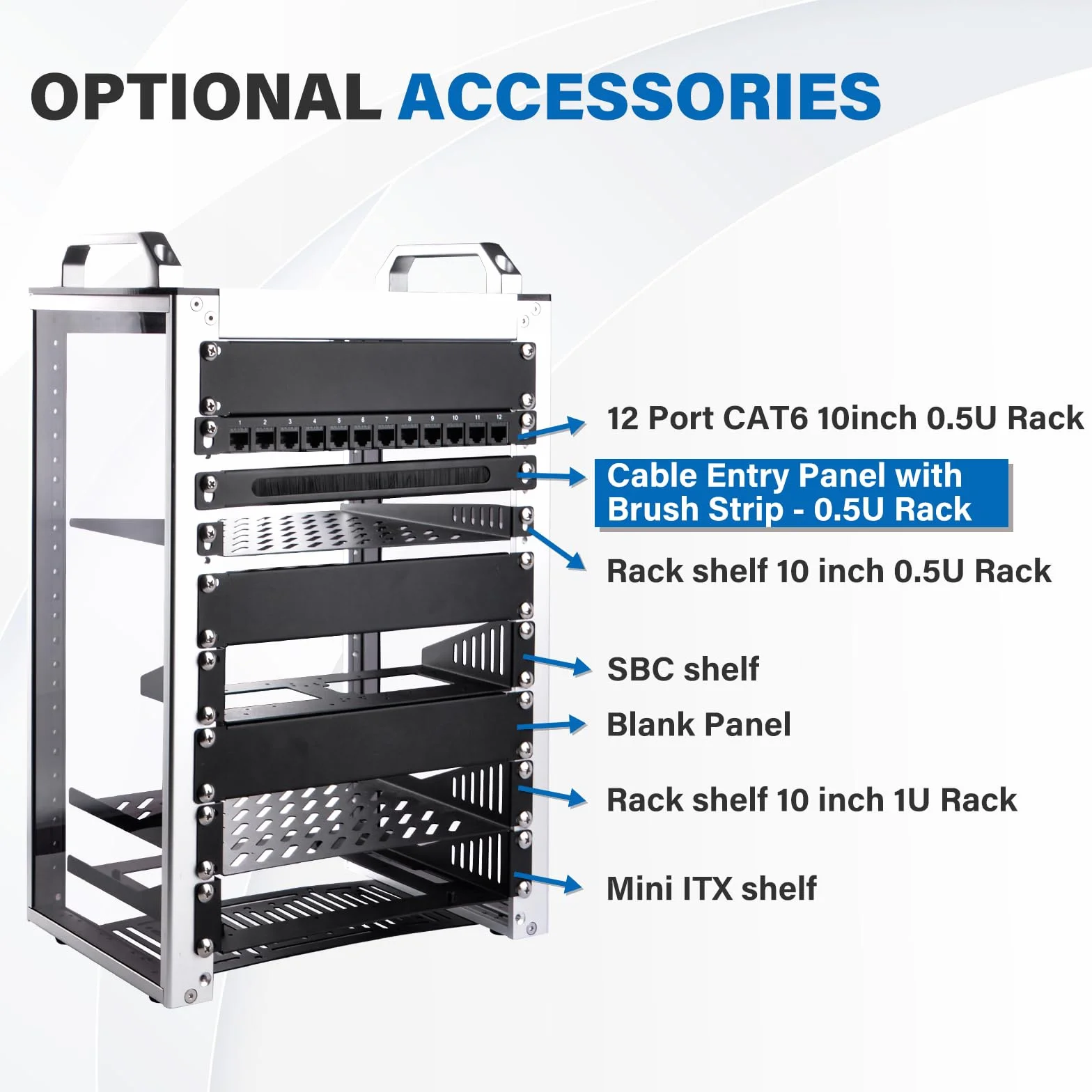 GeeekPi 10 inch 0.5U Brush Cable Manager Rack Mount Cable Management Panel for Server Rack Network Cabinet (2PCS)