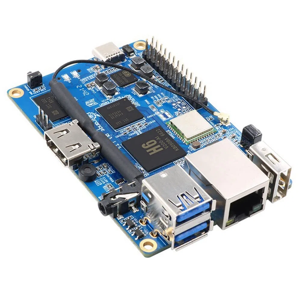 Orange Pi3 EMMC Development Board Allwinner H6 Chip Carte de développement intégrée 2G + 8G avec boîte de protection transparente
