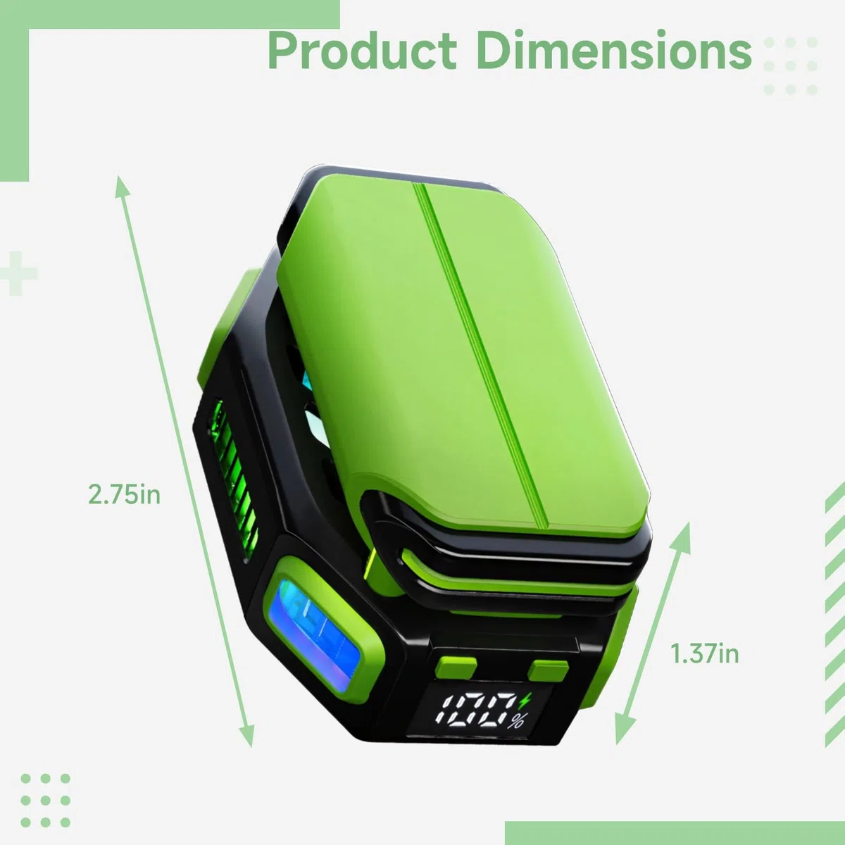 Refroidisseur de téléphone avec technologie de refroidissement semi-conducteur, affichage LED de la température et de la batterie, rechargeable de type C, double utilisation d'énergie, ajustement