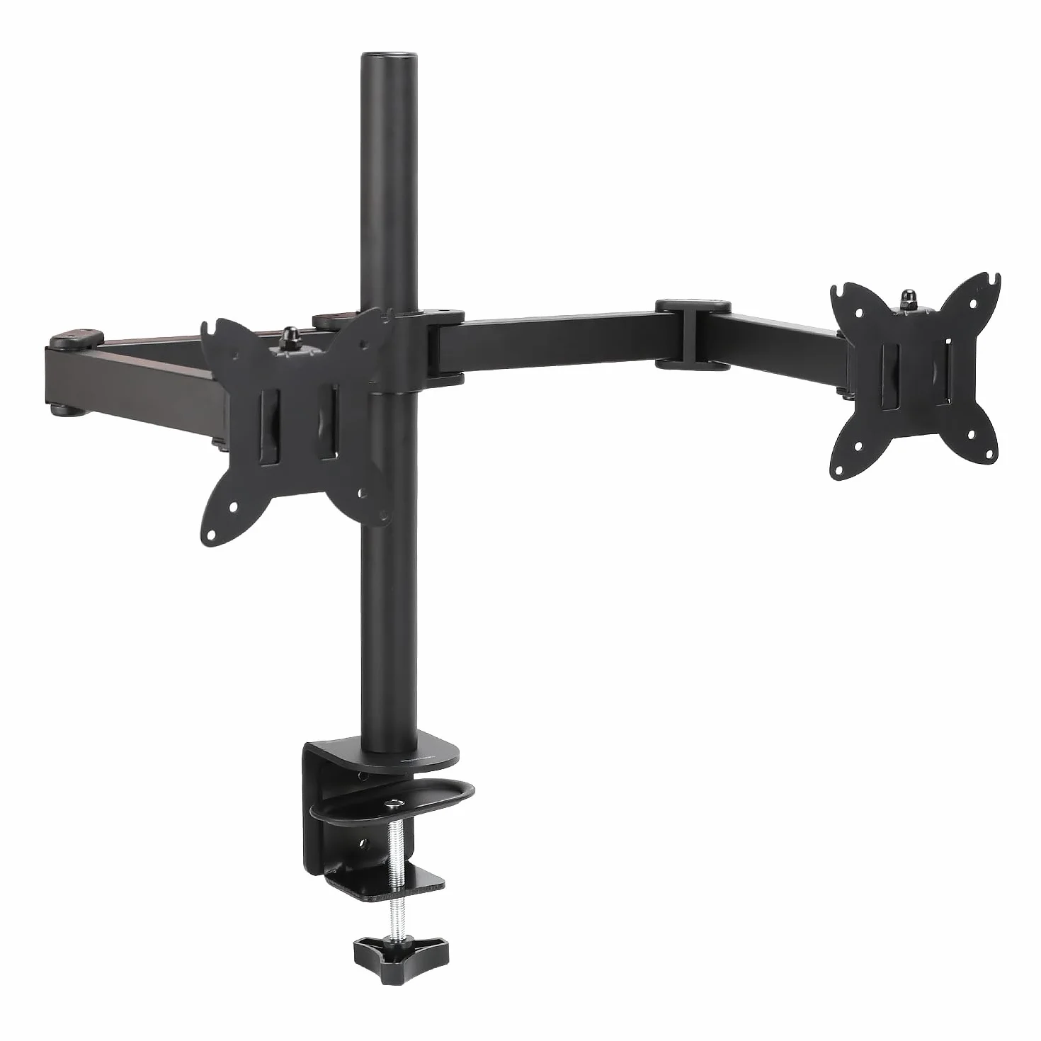 Amazon Basics Support de Bureau Réglable pour Deux Écrans, Compatible VESA 75x75/100x100, Noir