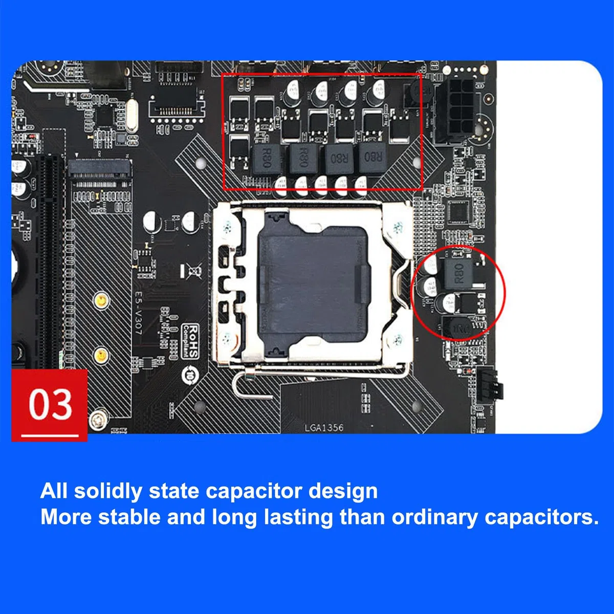 Ensemble de Cartes Mères, Carte Mère PC de Jeu CPU 8G DDR3 6 Cœurs Carte Mère PC de Jeu avec Ventilateur, Compatible avec Ordinateur de Bureau