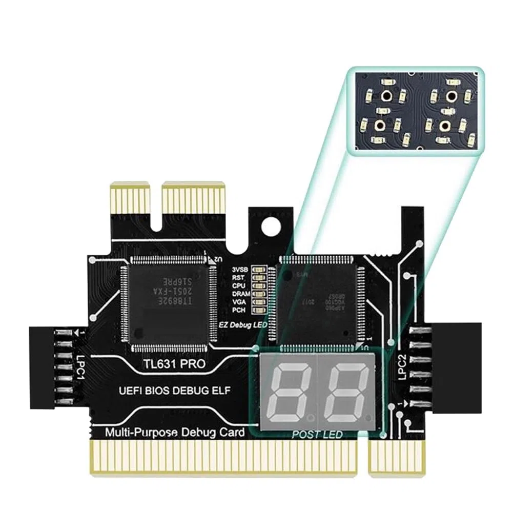 Carte de Diagnostic TL631 Pro + Carte D'Extension Carte de Diagnostic Carte MèRe PCI-E Analyseur de Diagnostic Multifonction pour Ordinateur Portable