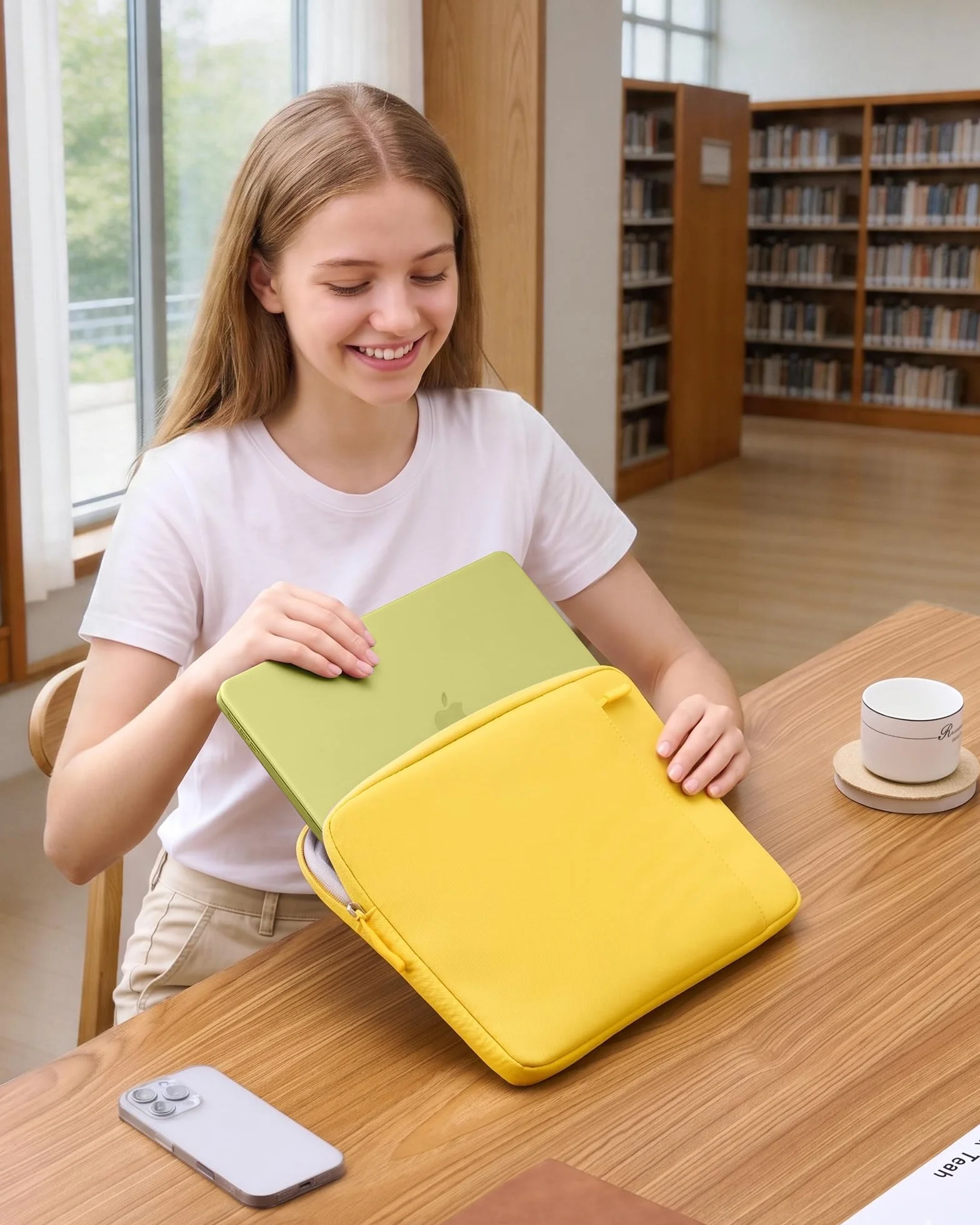 ProCase Housse MacBook Neo 13" 2026 A3404 Pochette Ordinateur Fine Légère Imperméable Jaune agrume