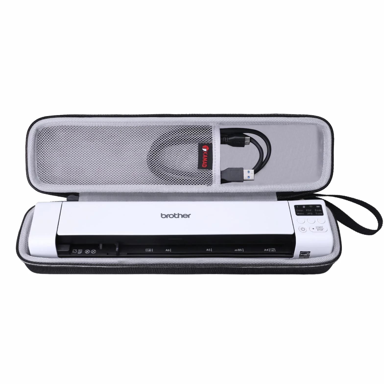 Etui pour Scanner Portable Compatible Brother ds640 ds-740d ds-940dw HP HPPS100 DS-620 EPSON ES-60W Housse Noir Gris