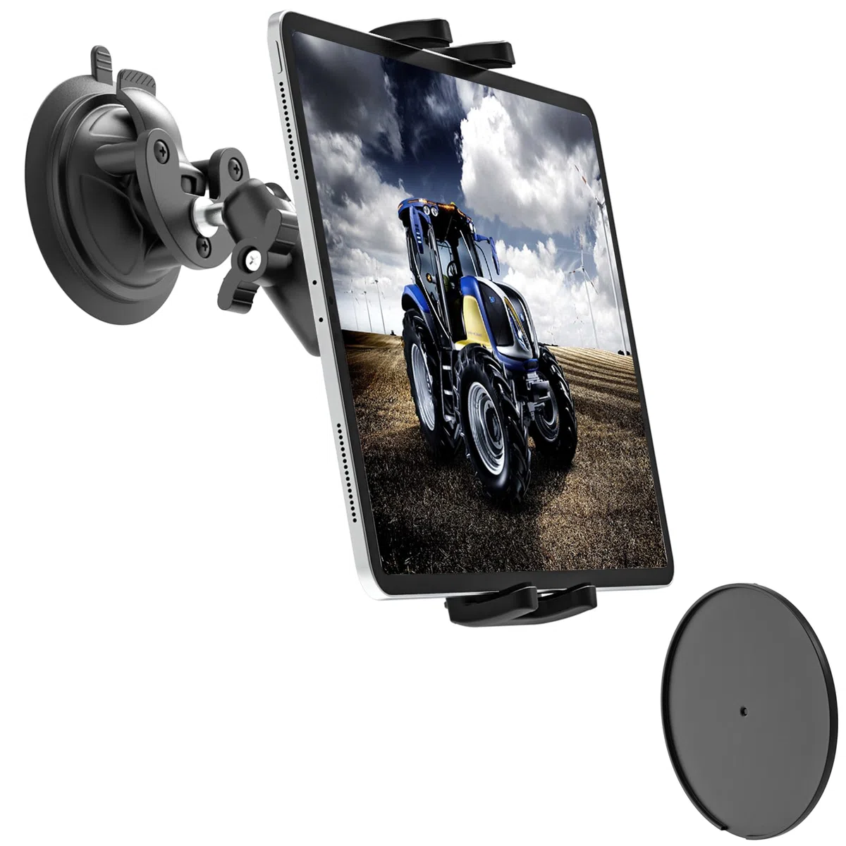 Support Tablette Ventouse Tracteur Anti-Vibration 4-13" Métal