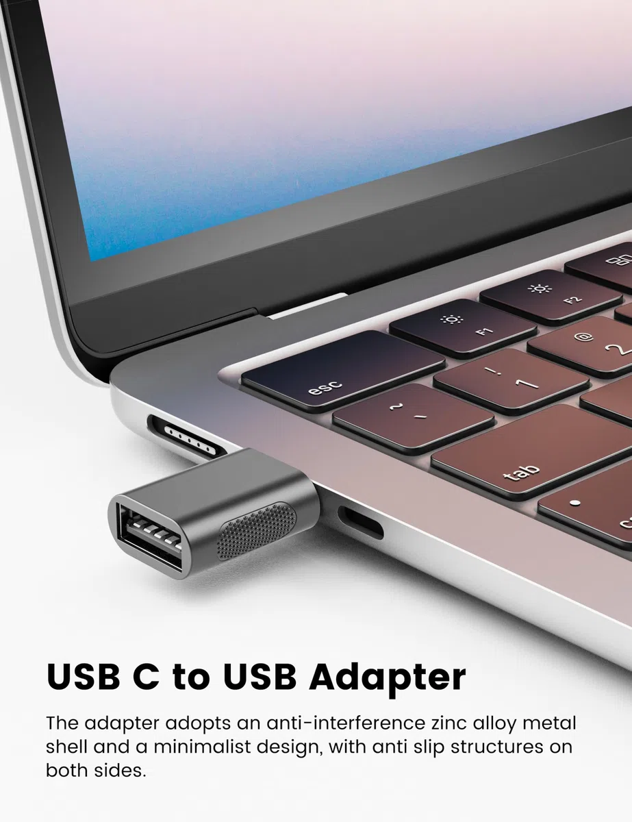 Lot de 4 adaptateurs USB C mâle vers USB femelle, adaptateur USB 3.0 femelle vers Thunderbolt 4/3 compatible avec MacBook Pro, Chromebook, Surface Book, Cellphon et autres appareils de type C