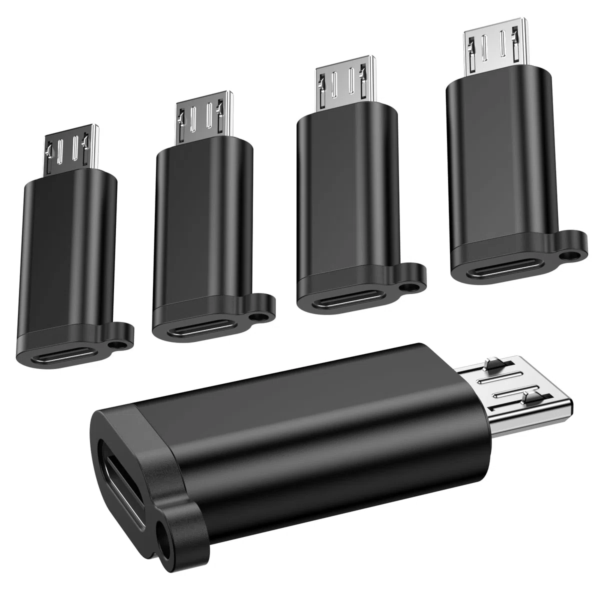 Fidioto Lot de 5 adaptateurs USB C vers micro USB, type C femelle vers micro USB mâle, compatible avec Samsung Galaxy S6, S7, S7 Edge, Kindle PS4 et appareils micro USB