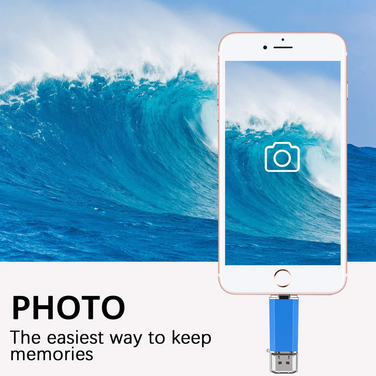 TOPESEL Clé USB C 256 Go OTG Flash Drives Dual Type C USB 3.0 Memory Stick pour Smartphones, Tablettes et MacBook, Bleu
