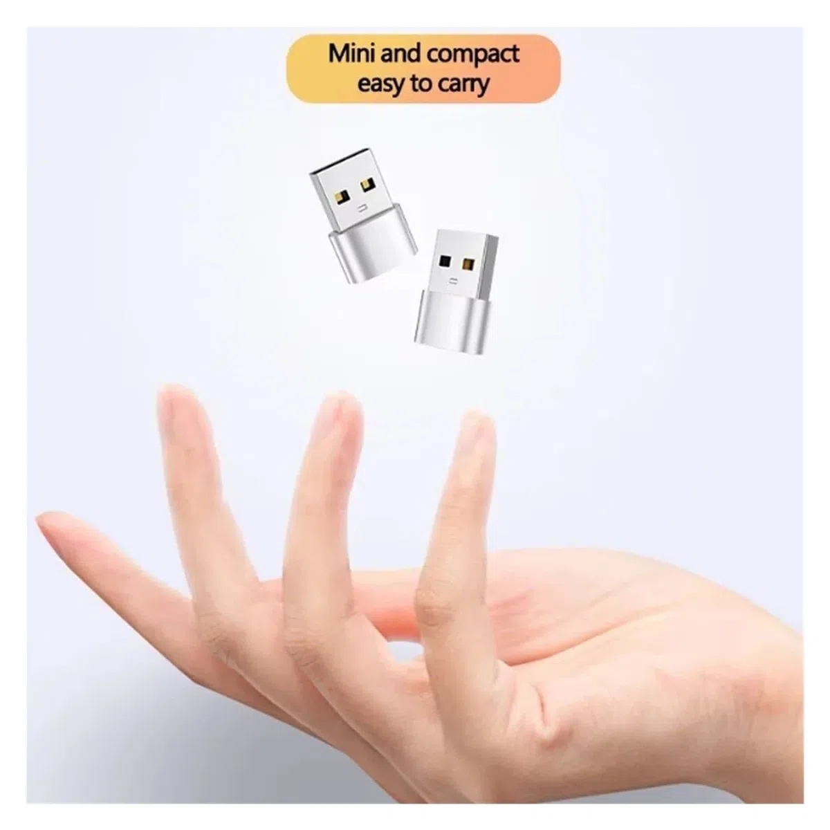 Lot de 6 adaptateurs USB vers USB C femelle vers USB mâle type C vers USB A (argenté)