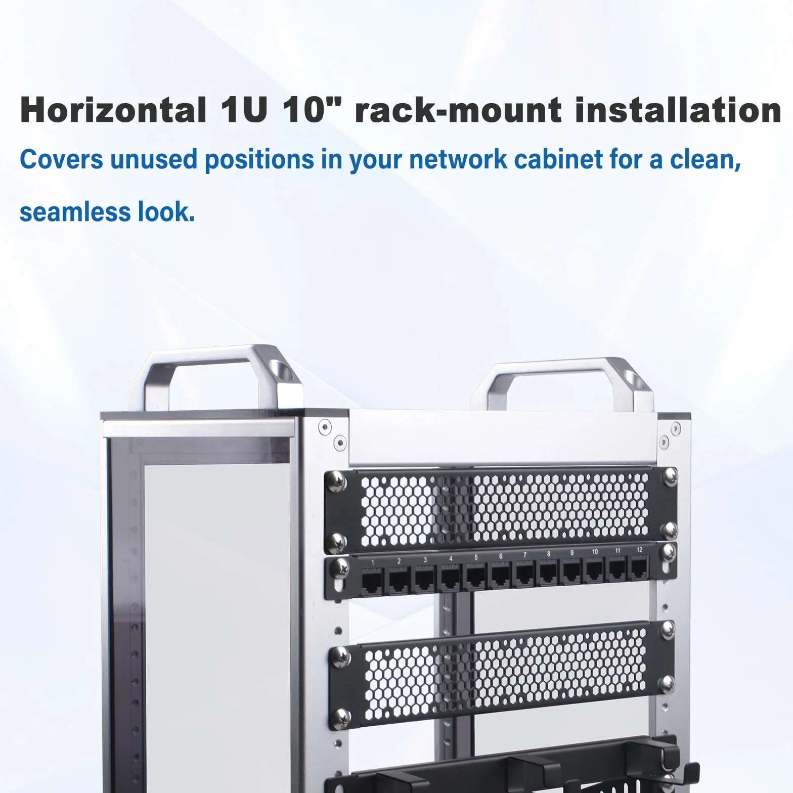 GeeekPi 10 inch 1U Blank Panel Metal Rack Mount for DeskPi RackMate T1 T0 T2 Server Rack Network Cabinet 2PCS